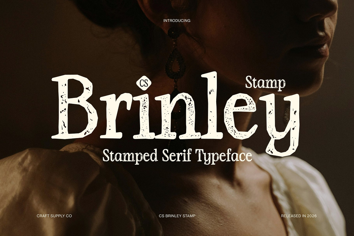 CS Brinley Stamp, a Serif Font by Craft Supply Co. (Photo 1 of 8)