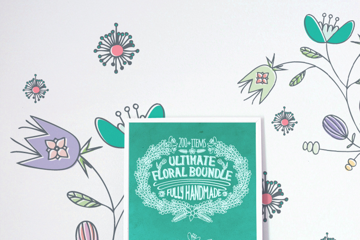 Hand-Drawn Vintage Floral DIY Kit, a Pattern Graphic by Oleg Ribar (Photo 4 of 11)