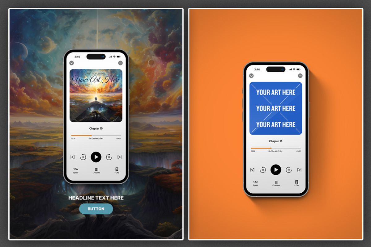 Audiobook Mockup PSD Template, an iPhone Mockup by Jeff Finley (Photo 4 of 4)