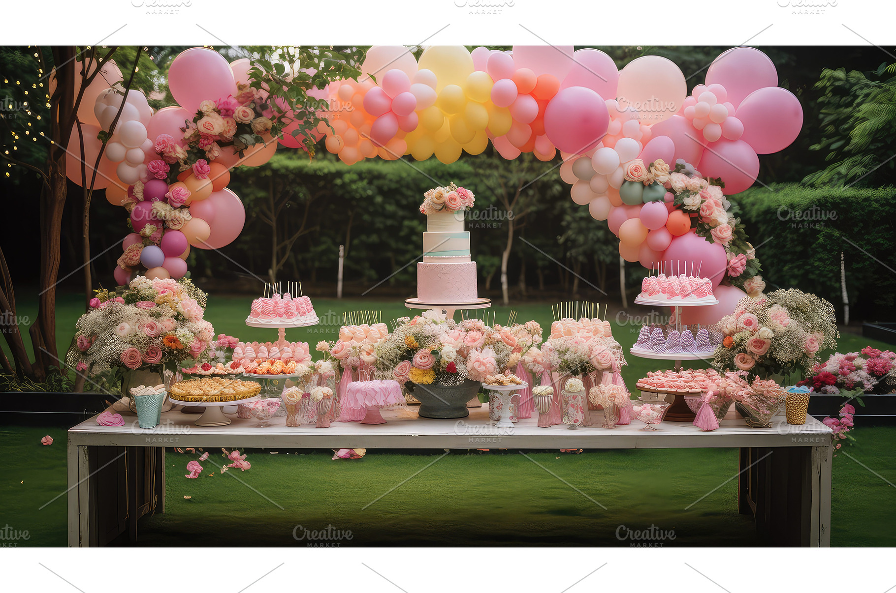 gifts birthday party background ai, a Food & Drink Photo by pikepicture