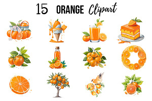 Watercolor Orange Clipart