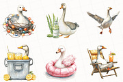Silly Summer Goose Clipart, an Illustration by OK Design (Thumbnail 5 of 5)