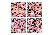 Pink Halloween Pattern Digital Paper, a Pattern Graphic by Dizzy Art Studio (Thumbnail 3 of 3)