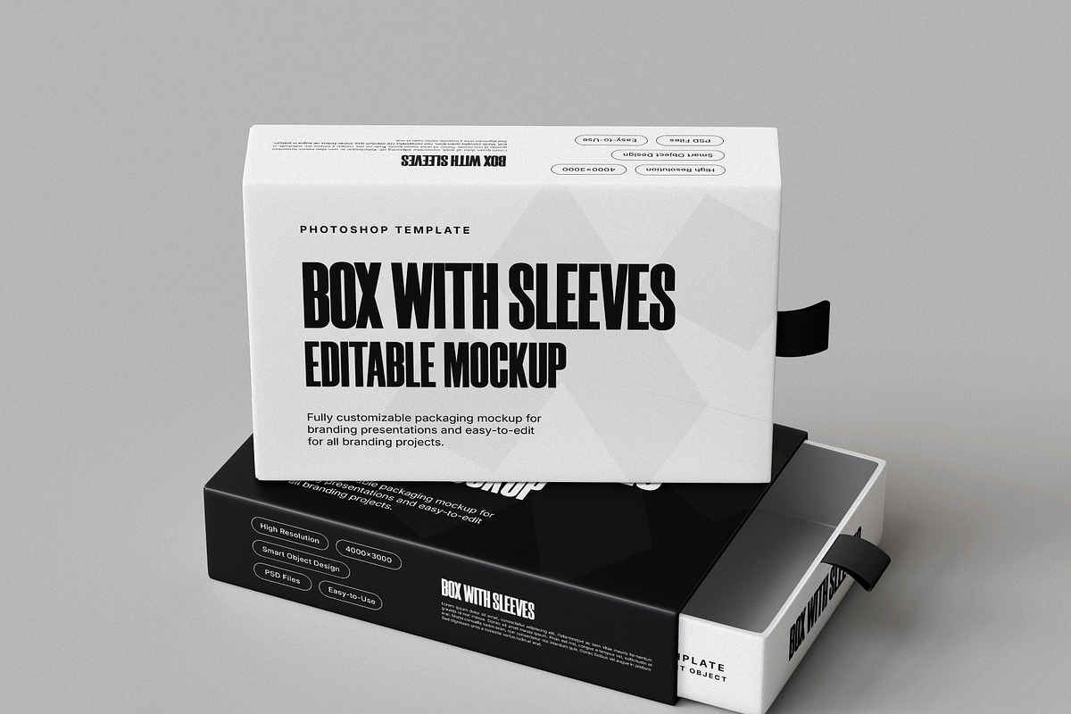 Box with Sleeve Mockup, a Packaging Mockup by Brand Earth (Photo 3 of 4)
