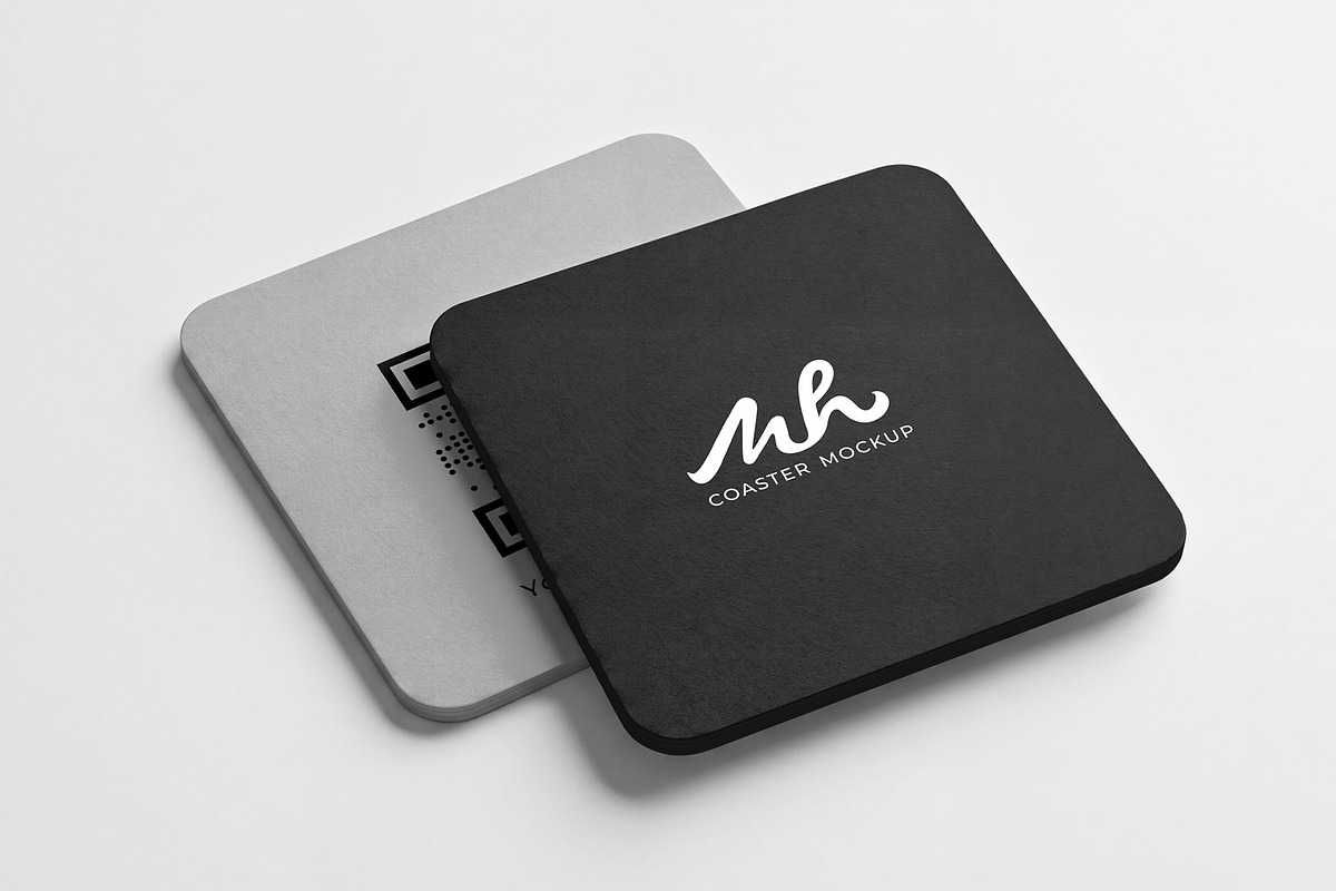 Rounded Square Coaster Mockup, a Cups & Container Mockup by graphypix (Photo 4 of 4)