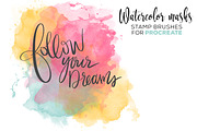 Procreate Watercolor Brush Stamps, a Brush Add-On by Studio Kitsch (Thumbnail 5 of 9)