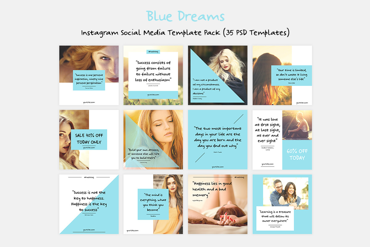 Blue Dream Social Media Pack, a Social Media Template by Helga_Design (Photo 4 of 8)