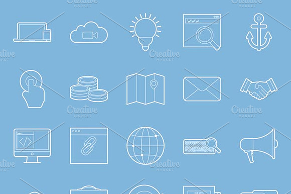 Seo And E Marketing Icons Set