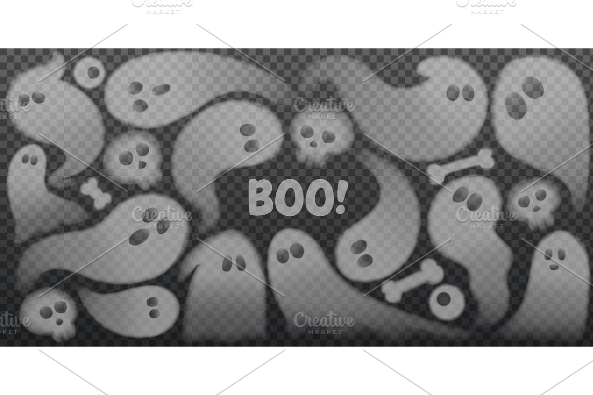Set of cute ghosts, a Texture Illustration by Andrey Yaroslavtsev
