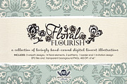 Floral Flourish Linocuts, an Illustration by WhiteRiverStudio (Thumbnail 1 of 10)