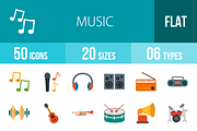 50 Music Flat Colorful Icons, an Icon by IconBunny (Thumbnail 1 of 3)
