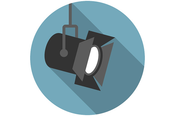 Movie Spotlight Flat Icon