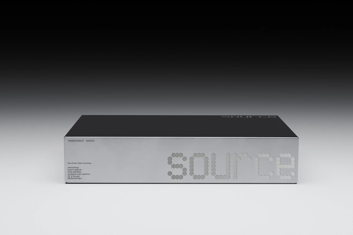 Box Front View Mockup, a Packaging Mockup by TRANSPARENT SOURCE