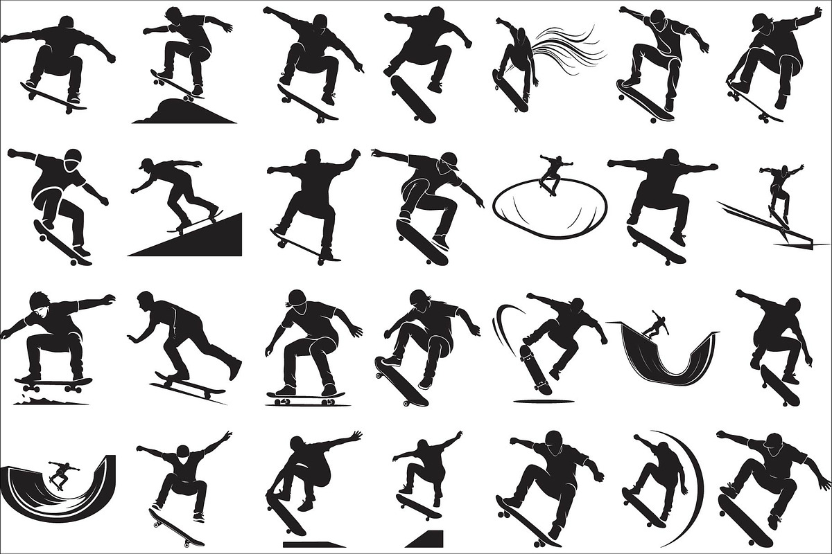 skateboard trick silhouettes showcas, an Illustration by Amazin_art (Photo 1 of 31)