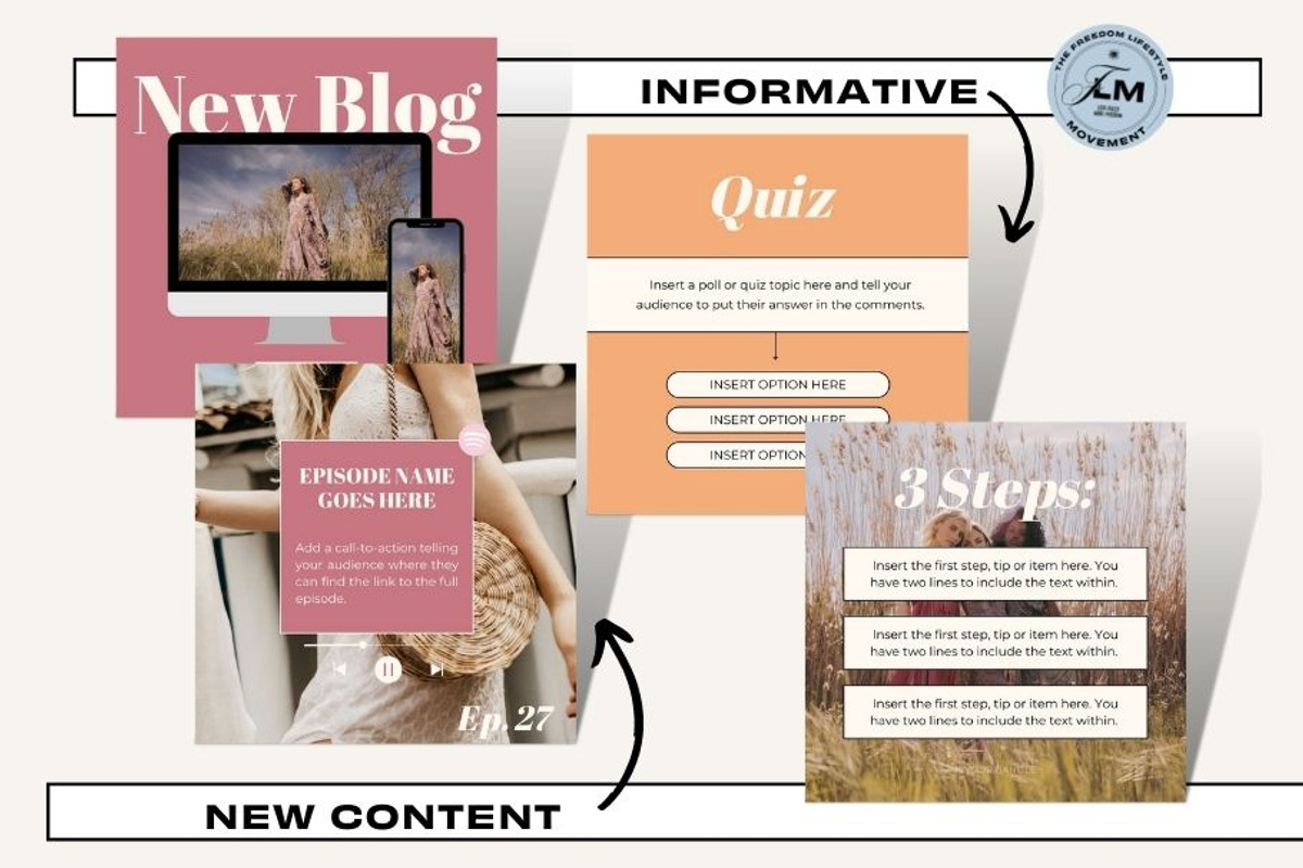 Engagement Post - Pink Boho, a Social Media Template by Freedom Business Shop (Photo 5 of 11)