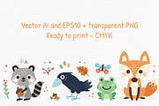 Woodland Decoration Animal Clipart, an Animal Illustration by Manudesign (Thumbnail 2 of 3)