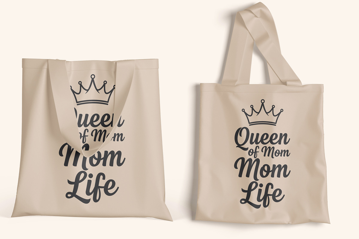 Queen of Mom Life T-Shirt Design SVG, an Object Illustration by Ghagra (Photo 6 of 7)