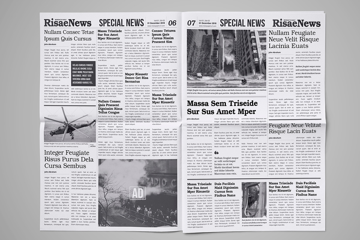 16 Page Newspaper Design v2, a Magazine Template by Miyaji75 (Photo 7 of 16)