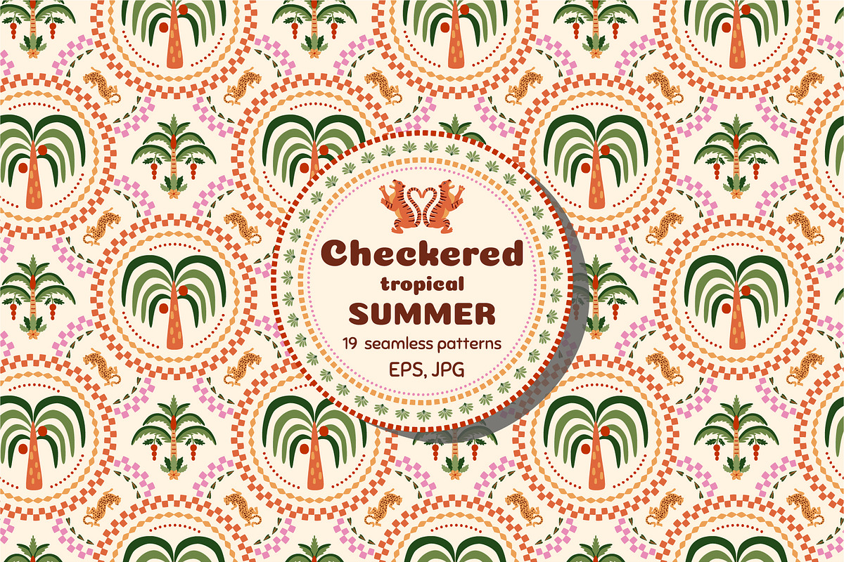 Checkered tropical summer patterns, a Pattern Graphic by Tani Kuzminka (Photo 11 of 11)