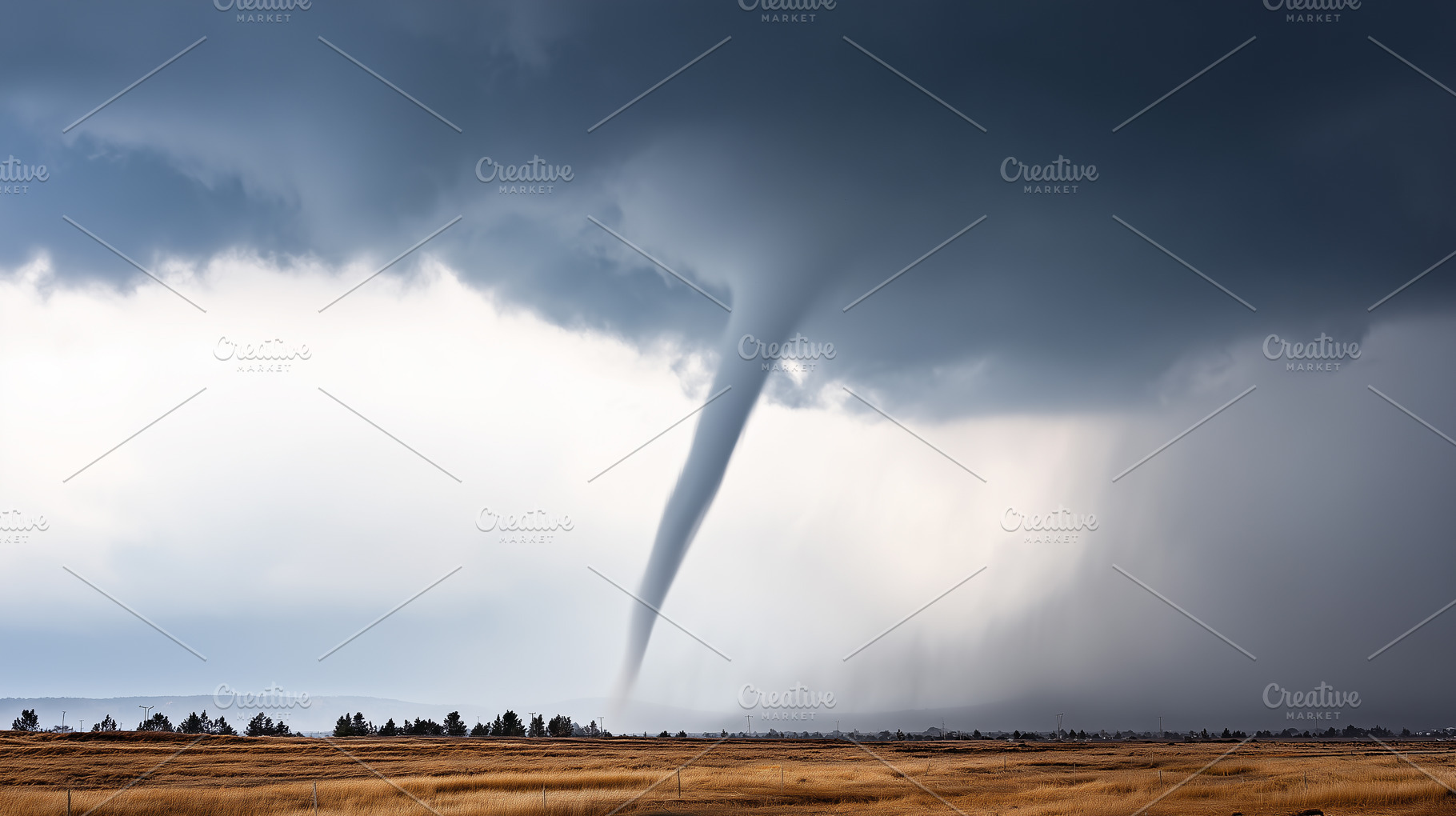 Powerful tornado touches down field, a Nature Photo by MistyDay