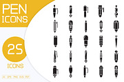 Pen and Writing Tools Icons, a Solid Icon by Designfour (Thumbnail 1 of 7)