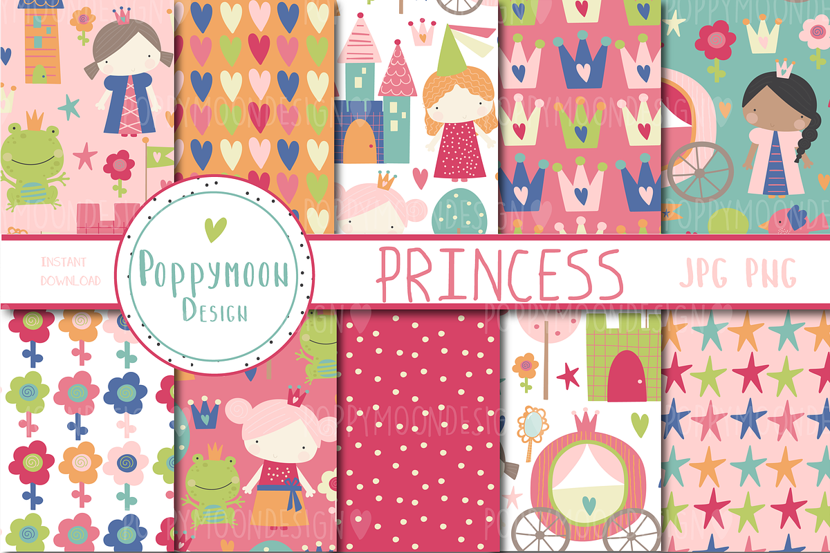 Princess paper set, an Illustration by Poppymoondesign (Photo 1 of 3)