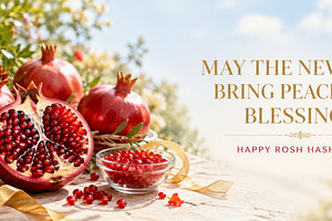 Rosh Hashanah holiday scene with pom, a Photo by Dvoevnore photos