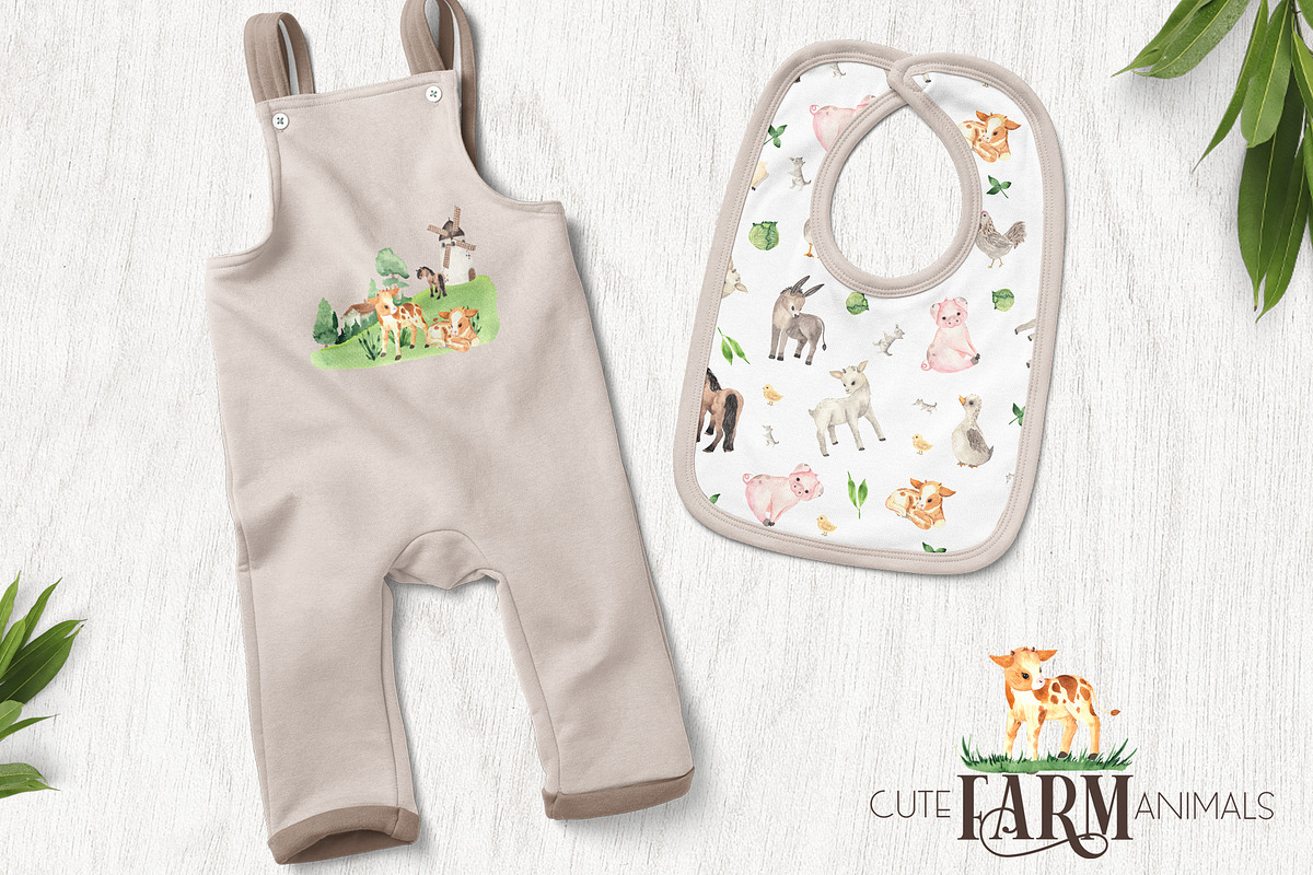 Watercolor Farm Animals, an Object Graphic by Ana-Sakuta (Photo 5 of 20)