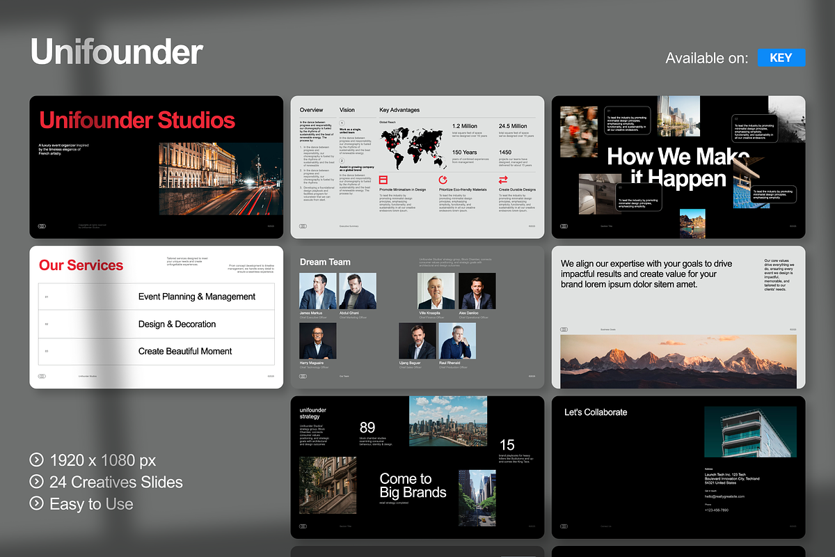 Unifounder Portfolio Keynote, a Presentation Template by Unich Design Bureau (Photo 1 of 7)