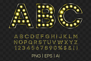 Retro alphabet in black with bulbs, an Object Graphic by MariiaVD (Thumbnail 1 of 6)