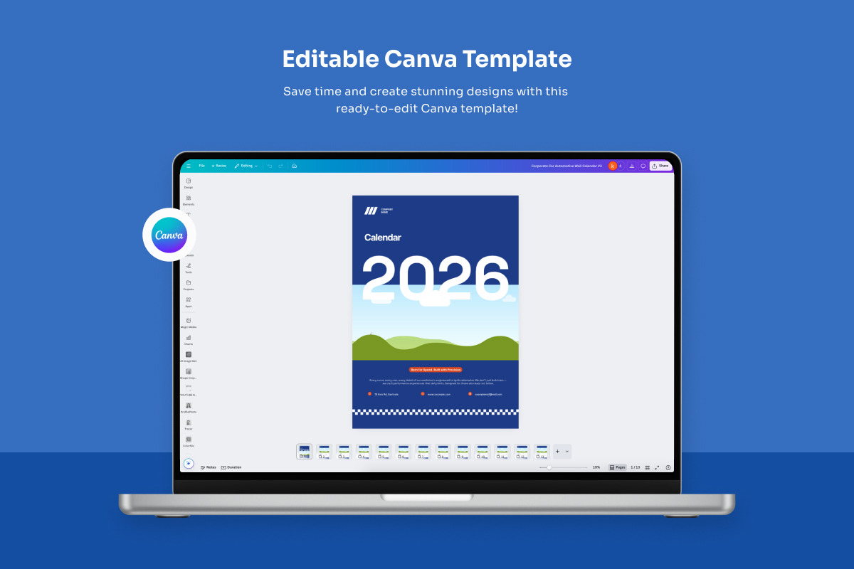 Corporate Automotive Calendar Design preview 3