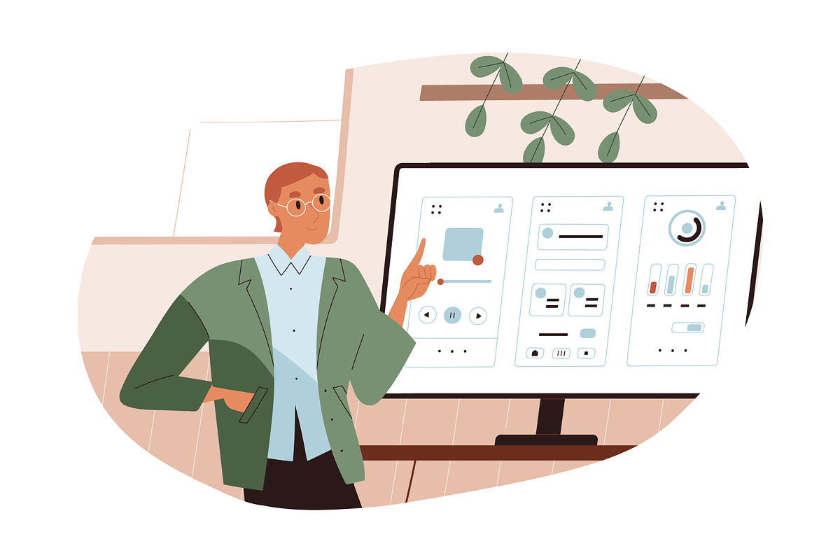 Creative workers at work set, a Technology Illustration by Good Studio (Photo 7 of 9)