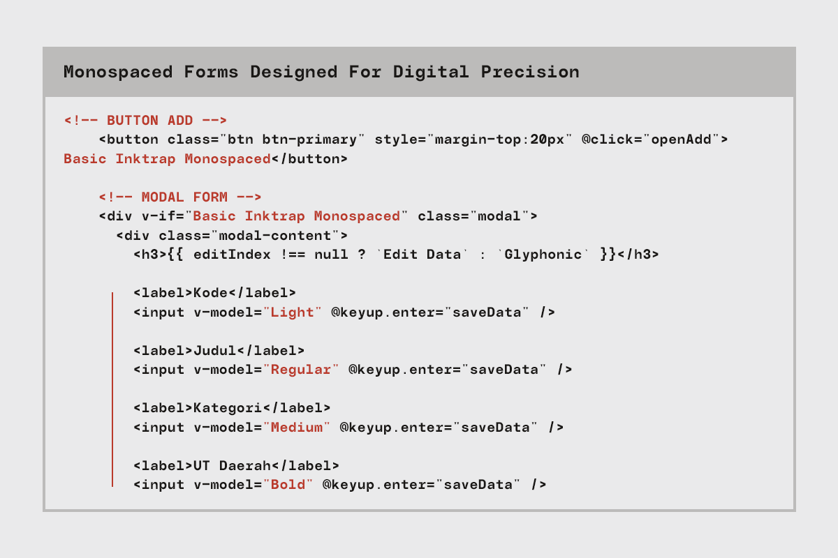 GC Basic Inktrap - Monospace, a Sans Serif Font by Glyphonic (Photo 7 of 15)
