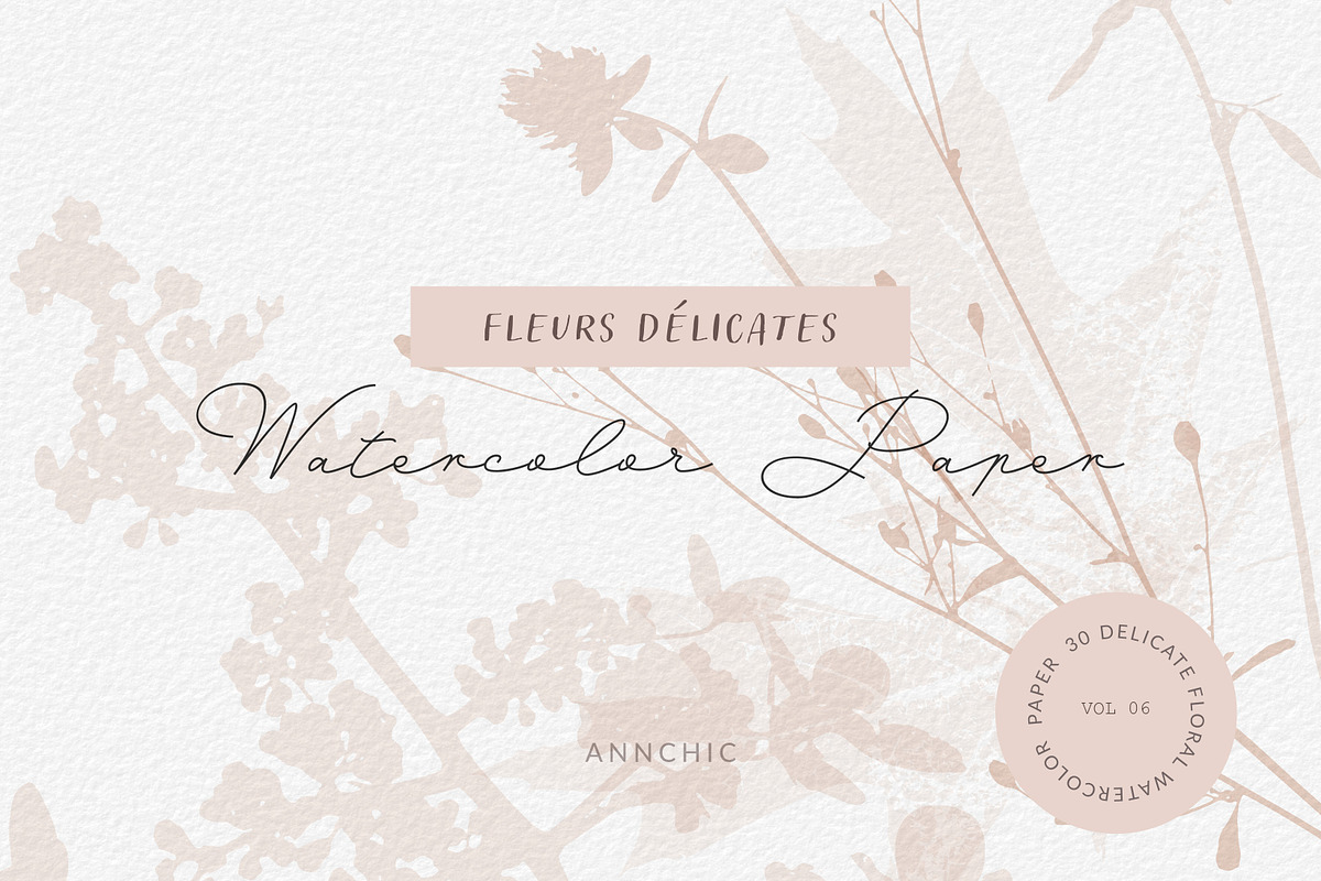 BUNDLE Floral watercolor paper, a Texture Illustration by Anna Sokol (Photo 70 of 71)