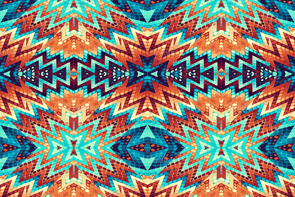 Seamless aztec geometric patterns