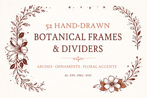 52 Botanical Frames & Ornaments