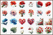 Summer Poppy Flowers Clipart, an Illustration by Sublimation Artist (Thumbnail 3 of 6)