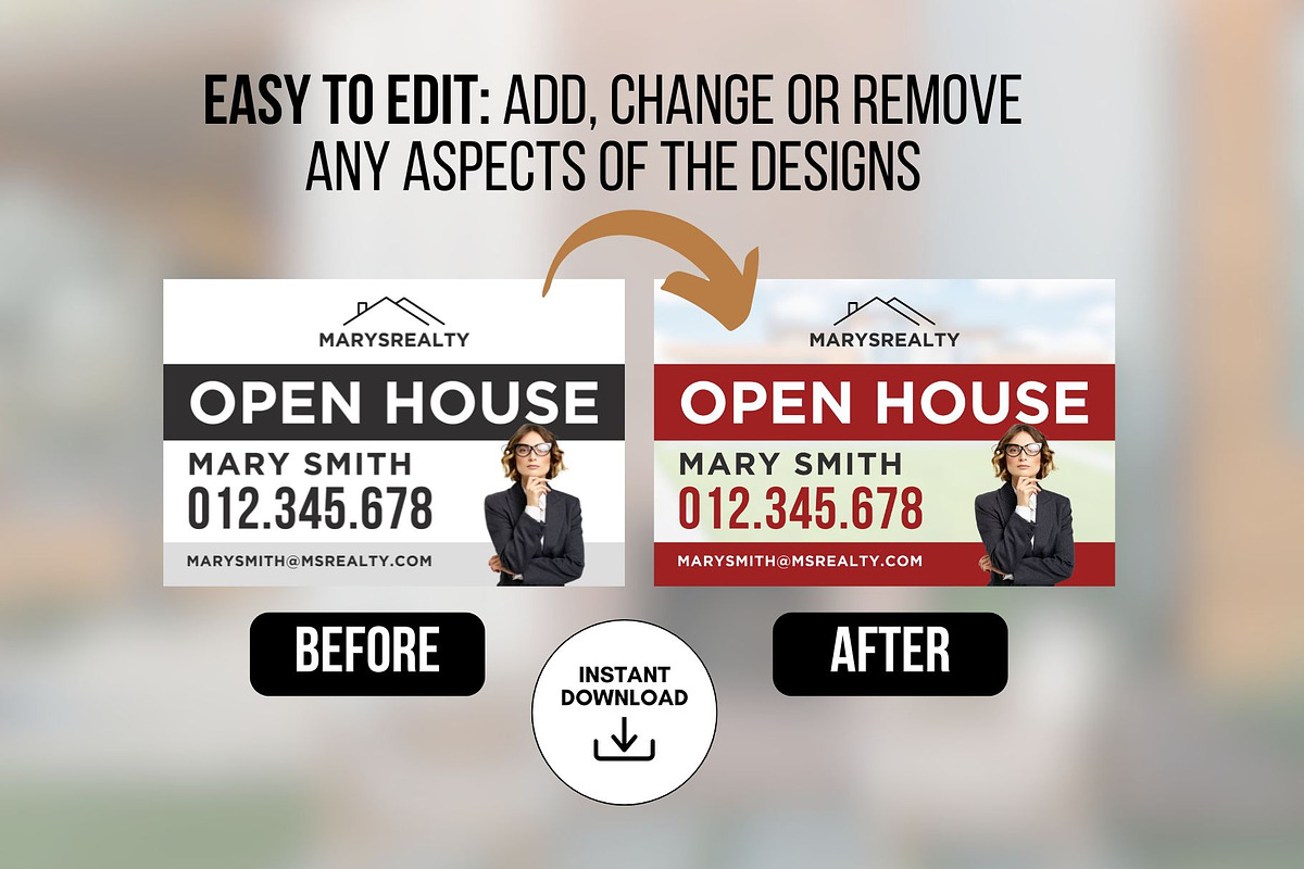 Open House Yard Sign Canva Templates, a Marketing Template by CreativeVinesStore (Photo 4 of 5)