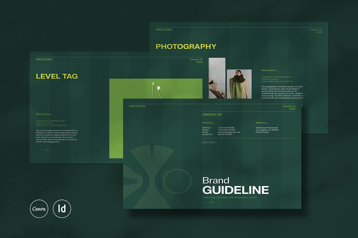 RYAZ | Brand Guidelines Canva, a Brochure Template by evgenystudio (Photo 1 of 11)