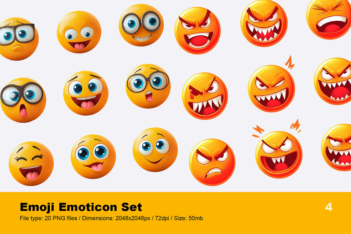 Emoji Emoticon Set | Transparent PNG, an Object Graphic by Reformer Mockup (Photo 5 of 12)