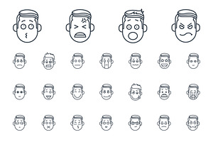 50 Emotion line icons