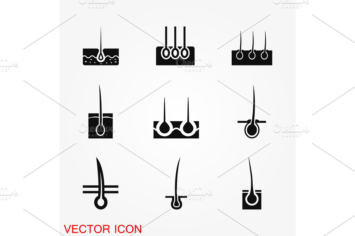 Hair icon vector, an Object Graphic by GraphicHouse