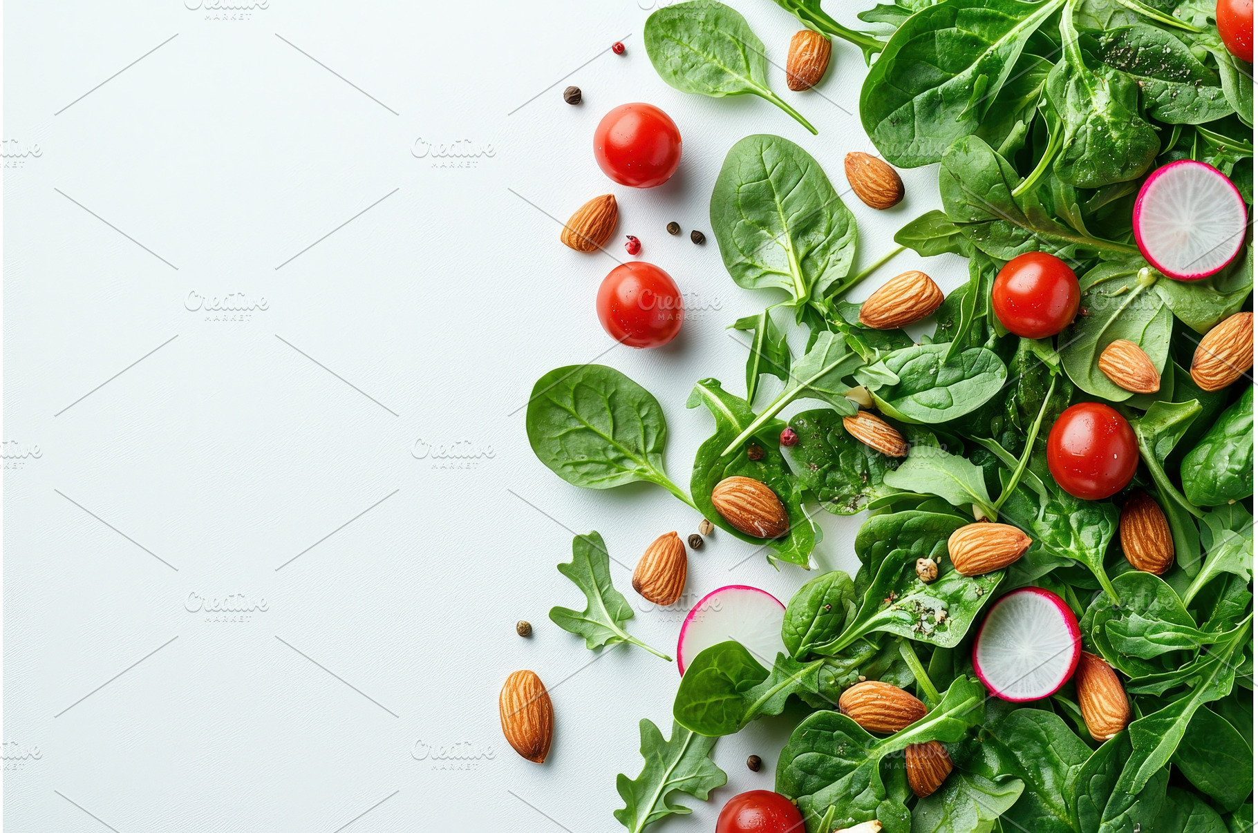 Vibrant Salad with Spinach, Arugula, a Food & Drink Photo by Rodica Ciorba