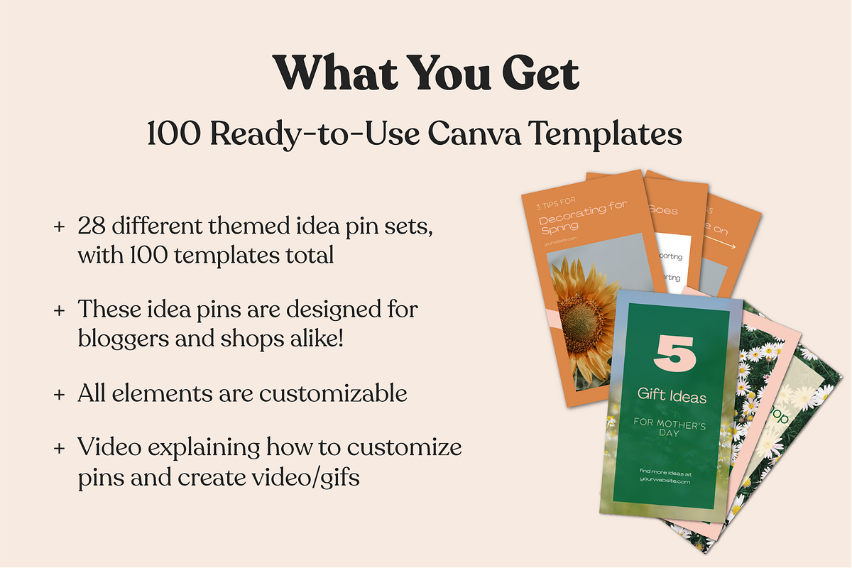 100 Retro Idea Pins Templates, a Social Media Template by Lucky Bee Creative Studio (Photo 4 of 13)