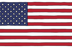 hand drawn usa flag, a Photo by WorldOfPhotos