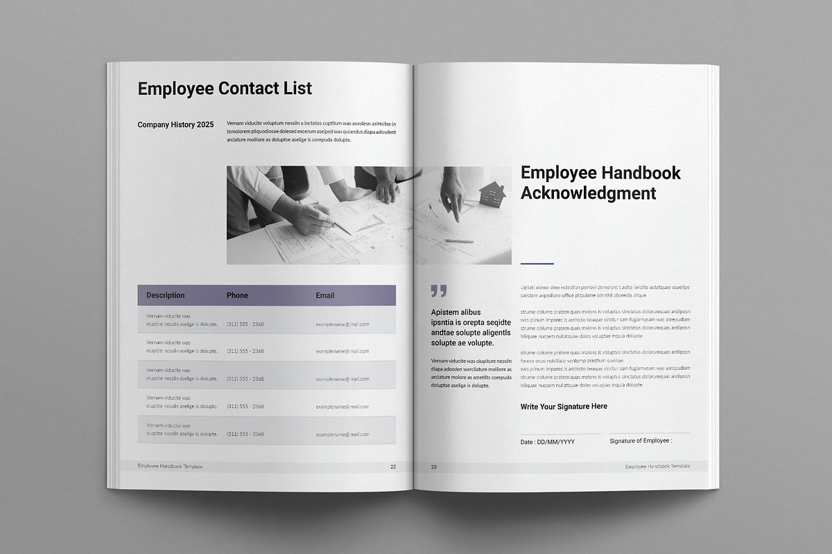 Employee Handbook Template, a Brochure Template by E-Type (Photo 9 of 10)