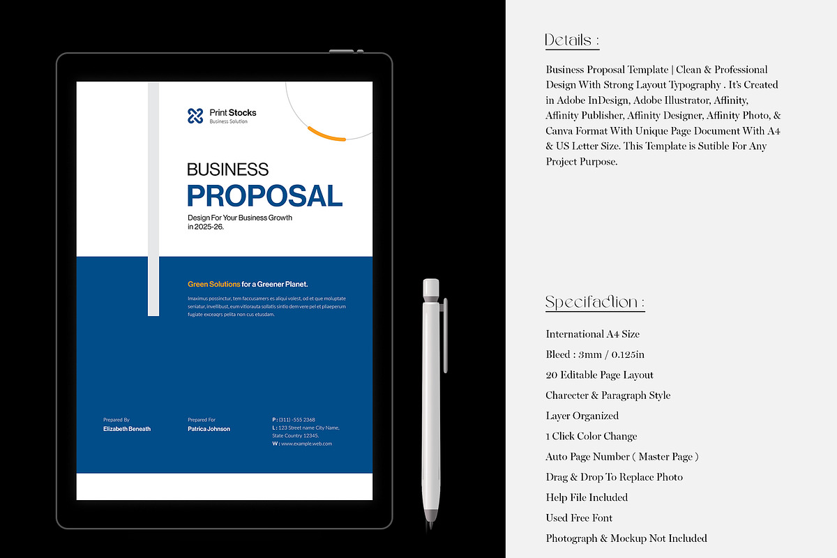 Project Proposal Template, a Brochure Template by Spark_Creative (Photo 2 of 16)