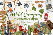 Wild Camping Watercolor Collection, a Sport Illustration by BarvArt (Thumbnail 1 of 22)