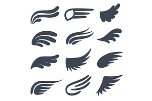 Wing Icons. Different Shapes Of