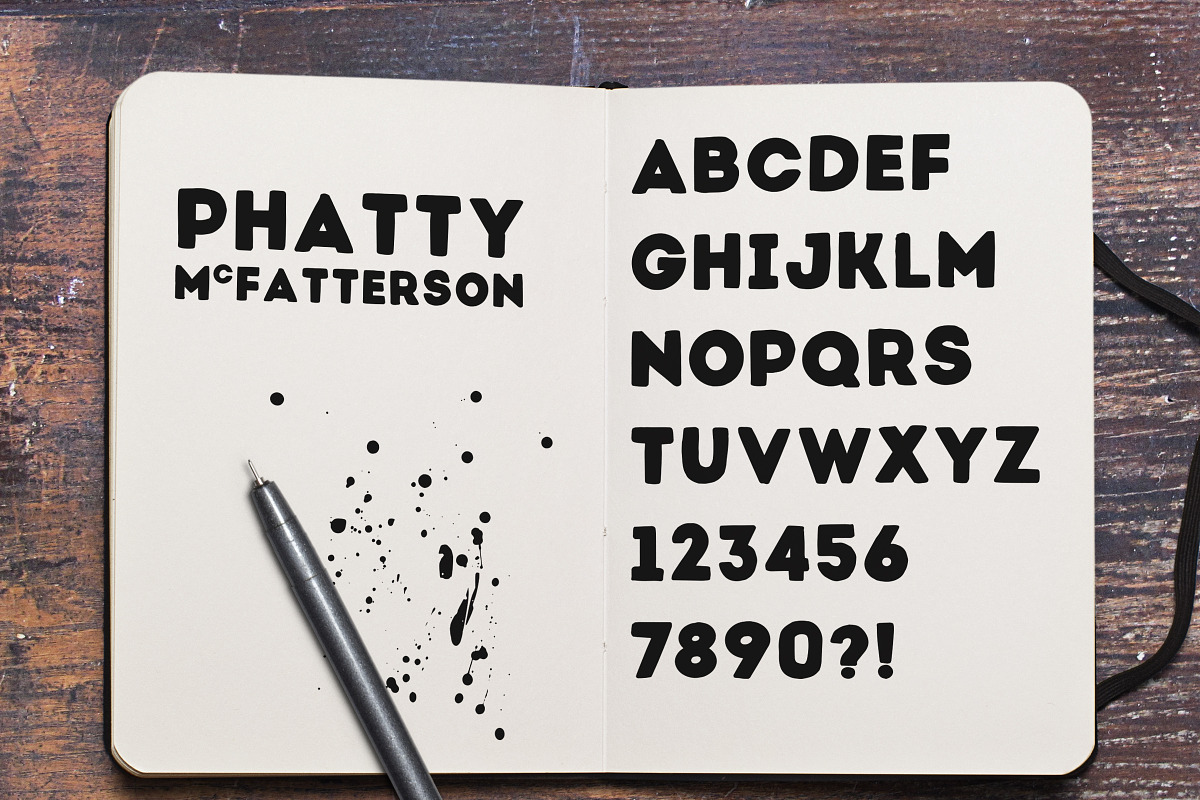 Phatty family display fonts, a Font by Mike Brennan Art & Design (Photo 3 of 6)
